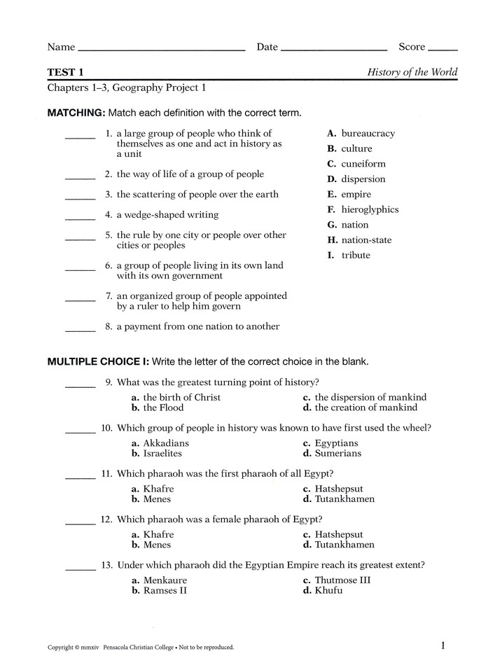 History Of The World In Christian Perspective Abeka Quiz Key