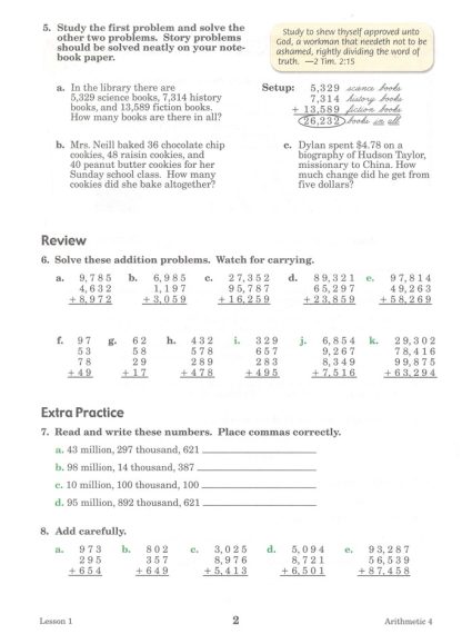 Abeka Arithmetic 4 Tests and Speed Drills - Image 2