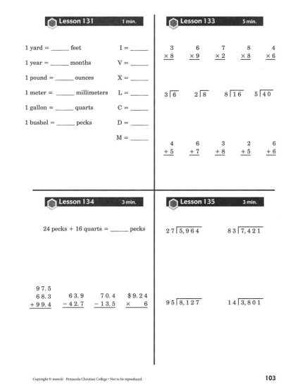 Abeka Arithmetic 4 Tests and Speed Drills - Image 3